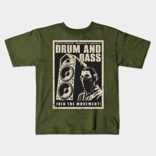 Drum and Bass - Join The Movement Kids T-Shirt